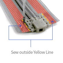 Sewing - Sew outside Yellow Line